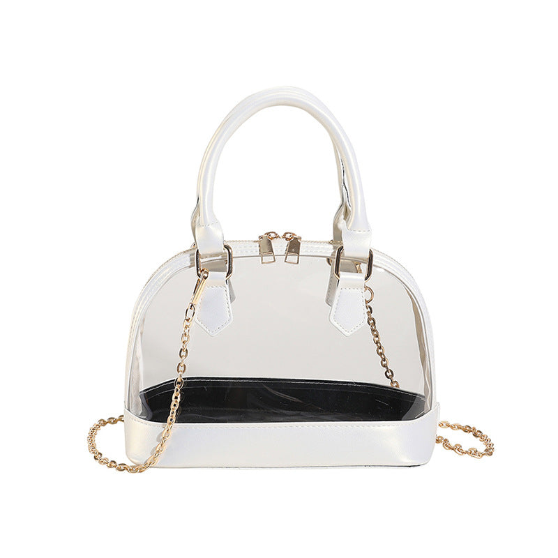 Women's PVC Clear Stadium Approved Top Handle Crossbody Bag - White